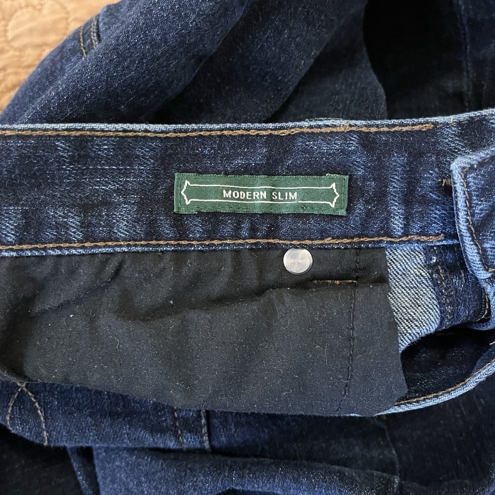 Lauren Jeans Co Dark Wash Slim Crop Raw Hem Stretch Coastal Americana 6 Runs Big - Picture 7 of 12